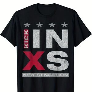 INXS Unisex Band Black Graphic T-Shirt